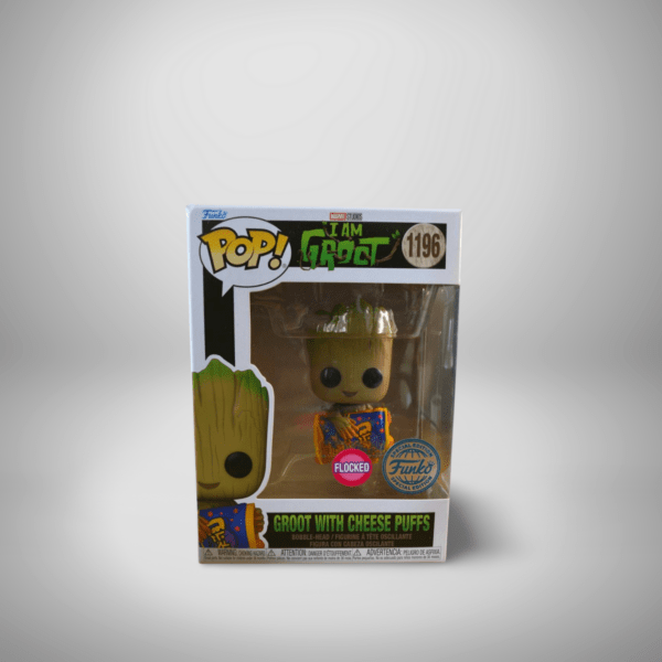 Funko Pop! I Am Groot: Groot with Cheese Puffs Flocked Exclusive #1196